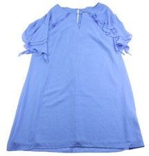 Vince Camuto Women's Ruffle-Trim Keyhole Dress (Light Blue, 16)