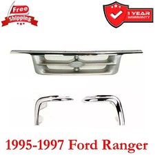 Grille Grille Molding For 1995-1997 Ford Ranger 4wd Front Chrome Set 3pcs
