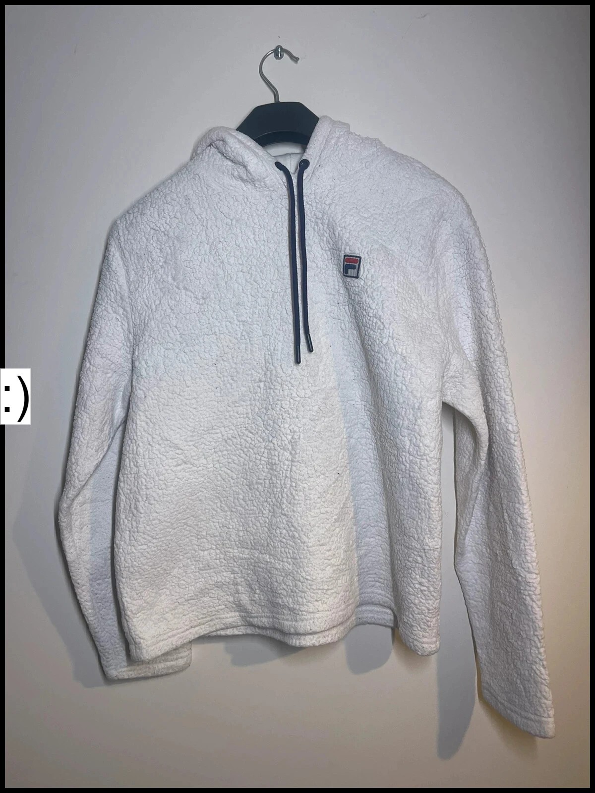 Felpa con cappuccio in pile Fila orsacchiotto Bianco L