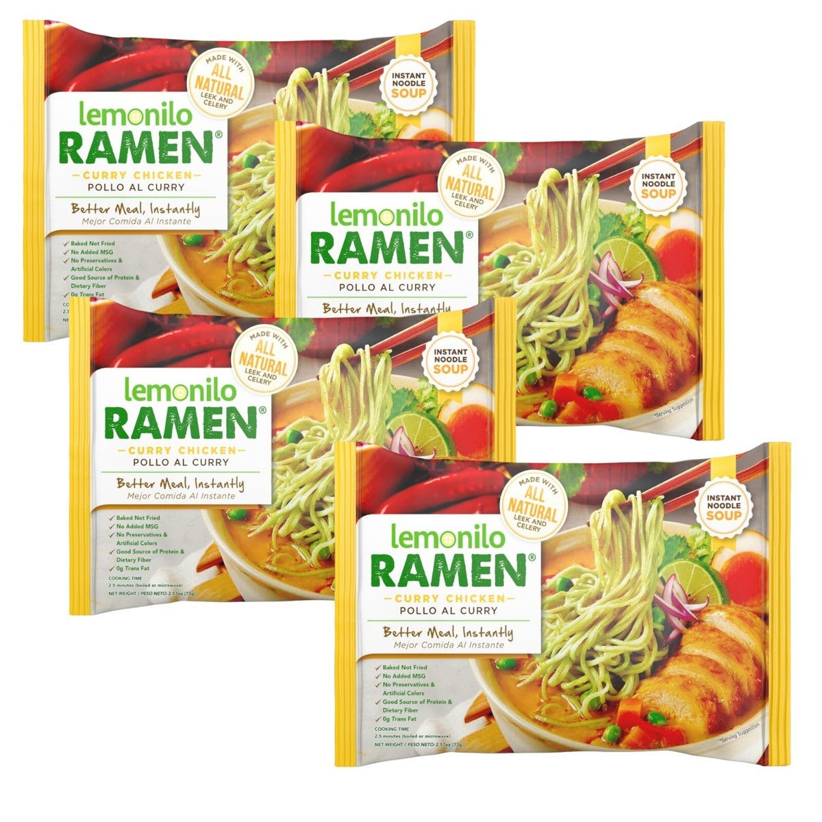 Lemonilo RAMEN CHICKEN CURRY Soup Baked Healthy Instant Noodle