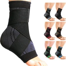 Adjustable Compression Ankle Brace Support Strap for Running, Sports & Gym