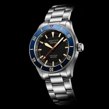 ✅ AQUATICO SEA STAR V2 300M BLACK DIAL SWISS SW200 DIVER WATCH USA 🇺🇸 DEALER