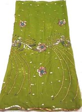 Heavy Vintage Dupatta Georgette Beaded Embroidered Long Stole Wrap scarf Hijab