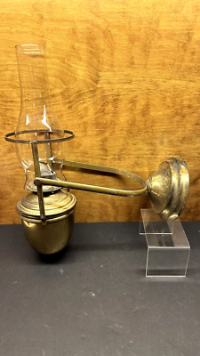 Vintage Brass Nautical Gimbal Swivel Oil Lamp Eagle Burner Wall