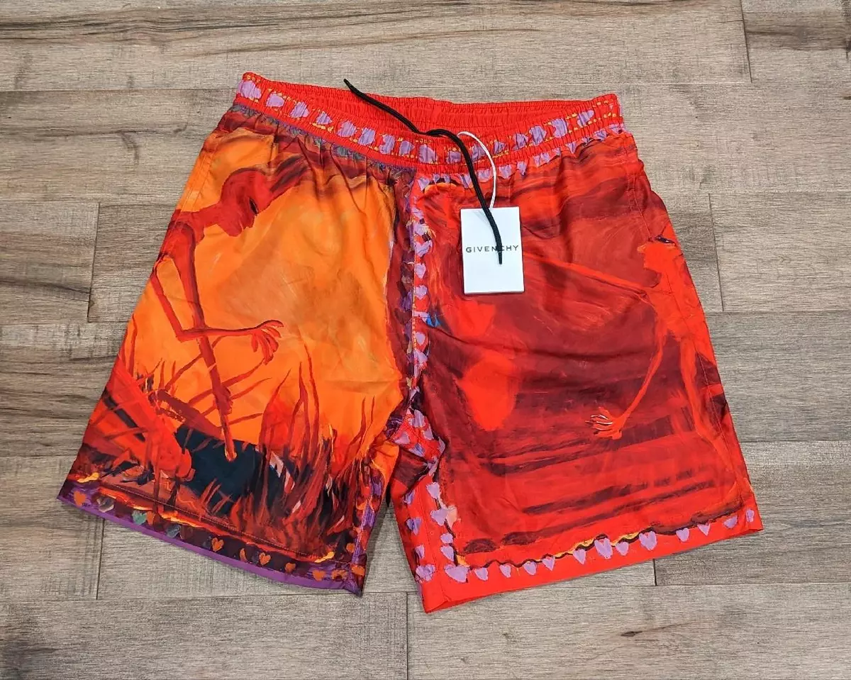 Givenchy Long Print Swim Trunks