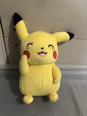 Tomy Pokemon Pikachu Plush, 9 Inch Yellow, 2017 Stuffed Animal Toy, Happy face