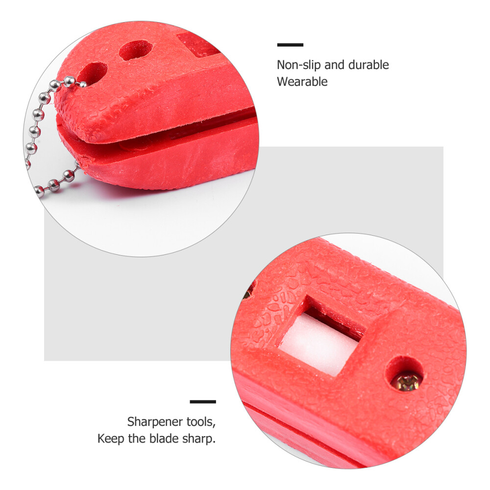 Set of 2 Red White Sandstone Ice Maintenance Tool Skate Hand Sharpener