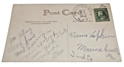 1910 NEW YORK CENTRAL NYC SYRACUSE & ROCHESTER TRAIN #12 RPO POST CARD