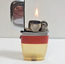 Vintage Working  Scripto VU Lighter, Clear No Insert, Red  6058/29