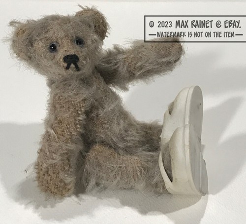 MINIATURE artist TEDDY gray mohair ROOSEVELT BEAR CO 4" by Cathy Peterson 1988 - Picture 16 of 24