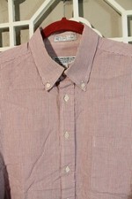 Givenchy Button Up Shirt Mens L Red White Checks Oxford Preppy Men 16.5 34/35