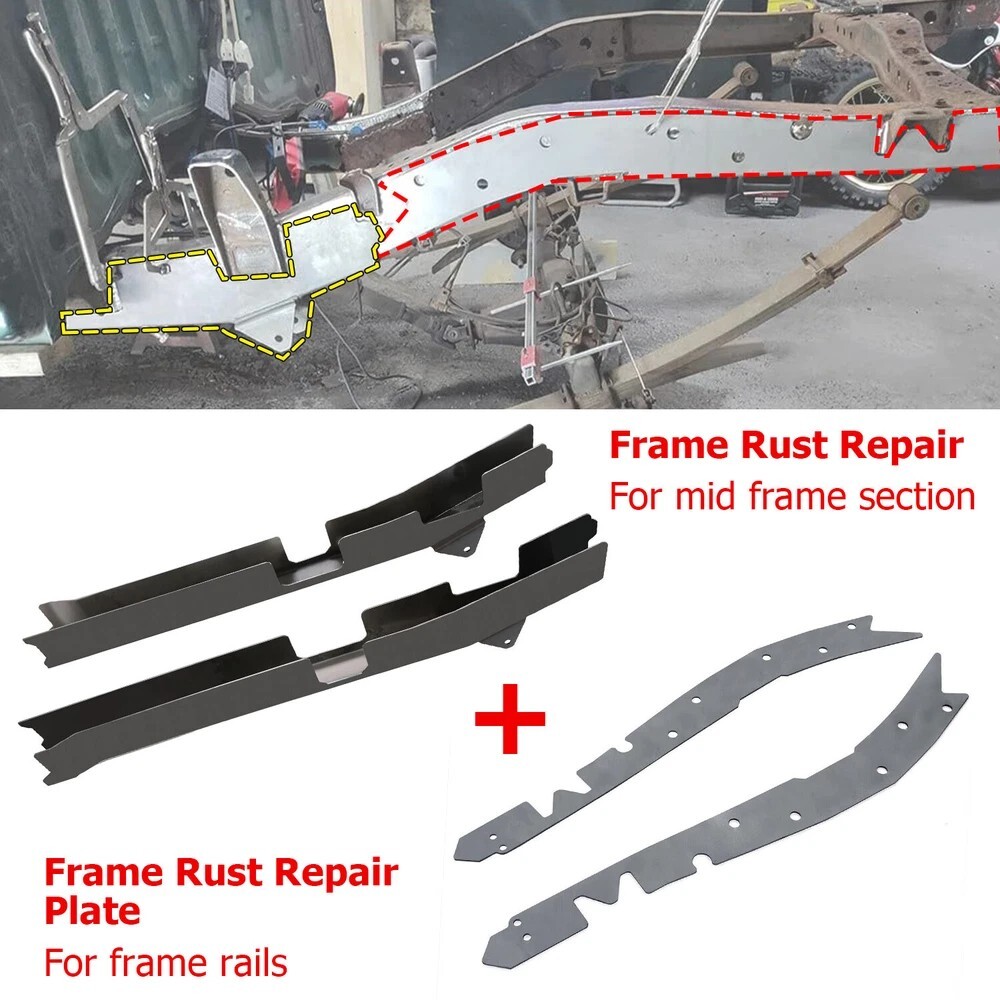 Frame Rust Repair Set & Repair Plate Steel For Toyota Tacoma Regular Cab 1996-04