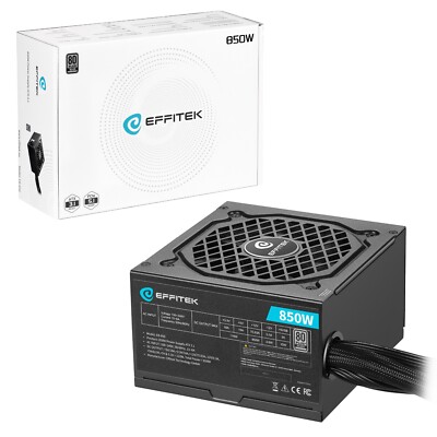 850Watt ATX 3.1 80+ Netzteil mit 12V-2x6 12+4Pin Anschluss für Gaming Computer