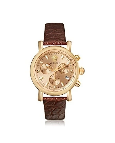 Orologio Versace Donna VLB070014 Day Glam Cronografo Oro IP Acciaio Pelle