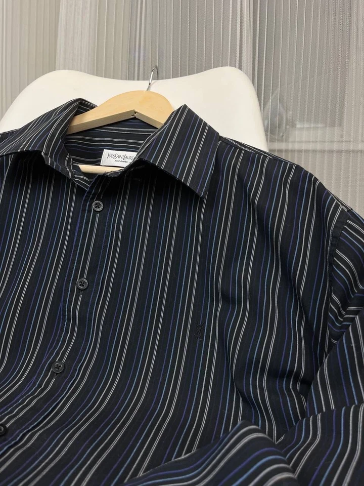 Camisa a rayas vintage Yves Saint Laurent talla XL Foto 4 de 4