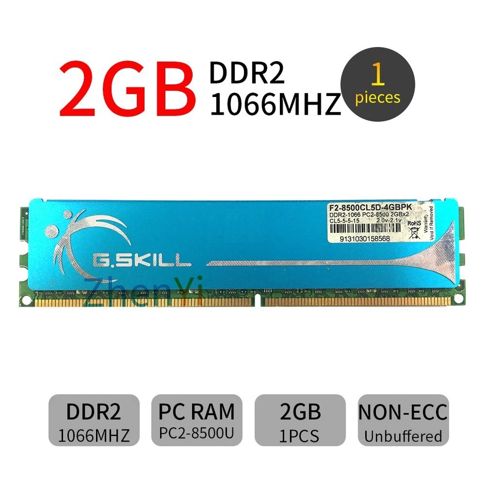 8GB 4GB 2GB DDR2 1066MHz PC2-8500U 240Pin OC DIMM RAM Desktop Memory GSKILL - Image 3 of 4