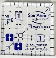 Quilting Ruler "Spin About" by Quiltcut 1.5" square quilting ruler NEW