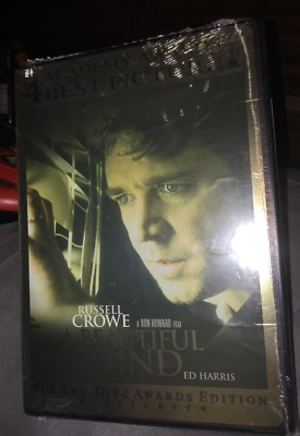 A Beautiful Mind  (DVD, 2002, 2-Disc Set  Awards Edition) New Sealed