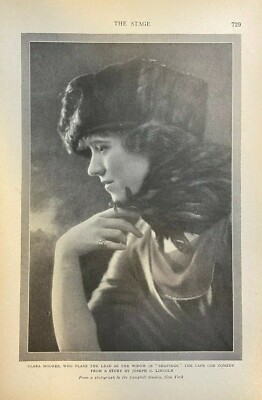 1920 Vintage Magazine Illustration Actress Clara Moores