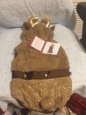Dog Pet Christmas Reindeer Costume Medium Up to 27 lbs Back Length 16" Girth 20"