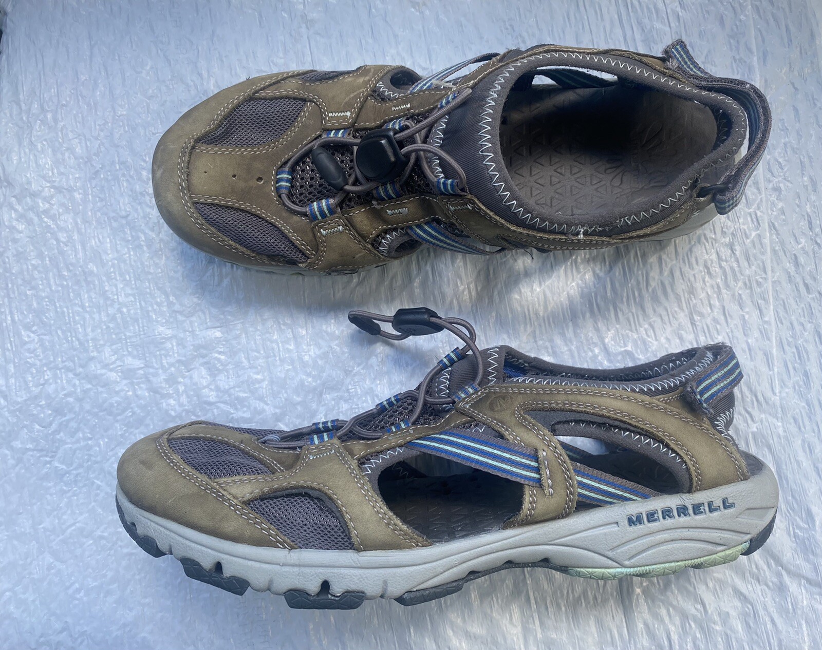 Sandali sportivi all'aperto Merrell donna Cambrian Vibram pelle marrone taglia 10 US