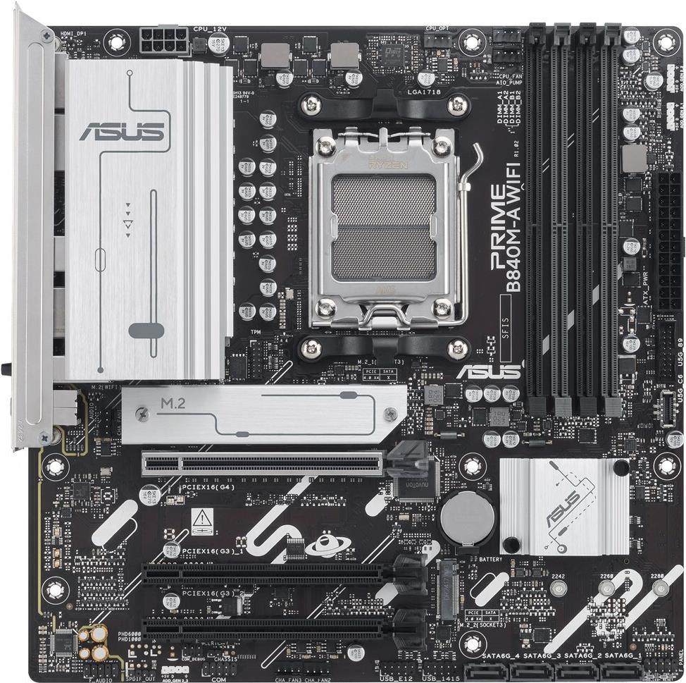 ASUS MB ASUS AMD AM5 PRIME B840M-A WIFI - AMD Sockel AM5 (Ryzen Zen4) - Micro/Mi