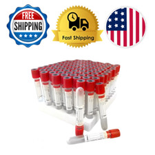 200pcs Red Vacuum Blood Collection Serum Tube Clot Activator16x100mm 10mL Glass