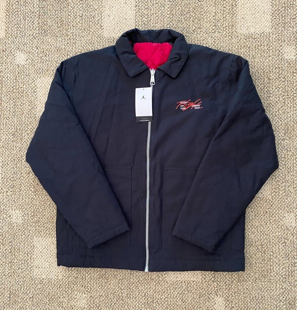 ジェイン エア Nike Jordan Jacket Coat Reversible Flight Heritage Black Red