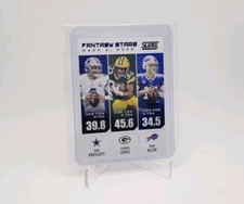 JOSH ALLEN DAK PRESCOTT AARON JONES 2021 Score 72/100 Blue Showcase Fantasy Star