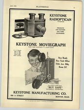 1929 PAPER AD Keystone Moviegraph Radioptican Movie Projector