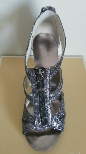 Michael KORS BERKLEY SILVER BLACK CHEETAH GLITTER LOGO ZIPPER 5.5 I LOVE SHOES - Picture 4 of 8