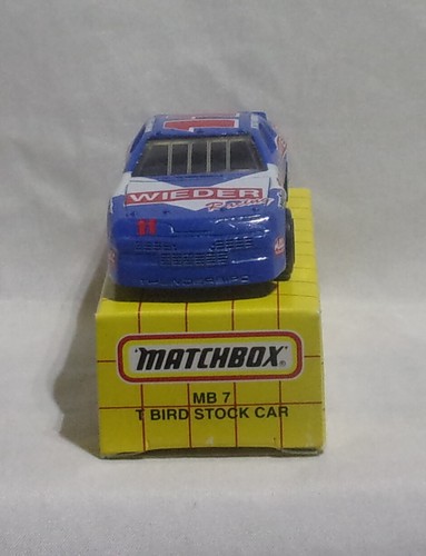 MJ7 Matchbox - Yellow Box - MB07 Ford T-Bird Stock Car - Blue - Wieder Racing - Picture 2 of 5