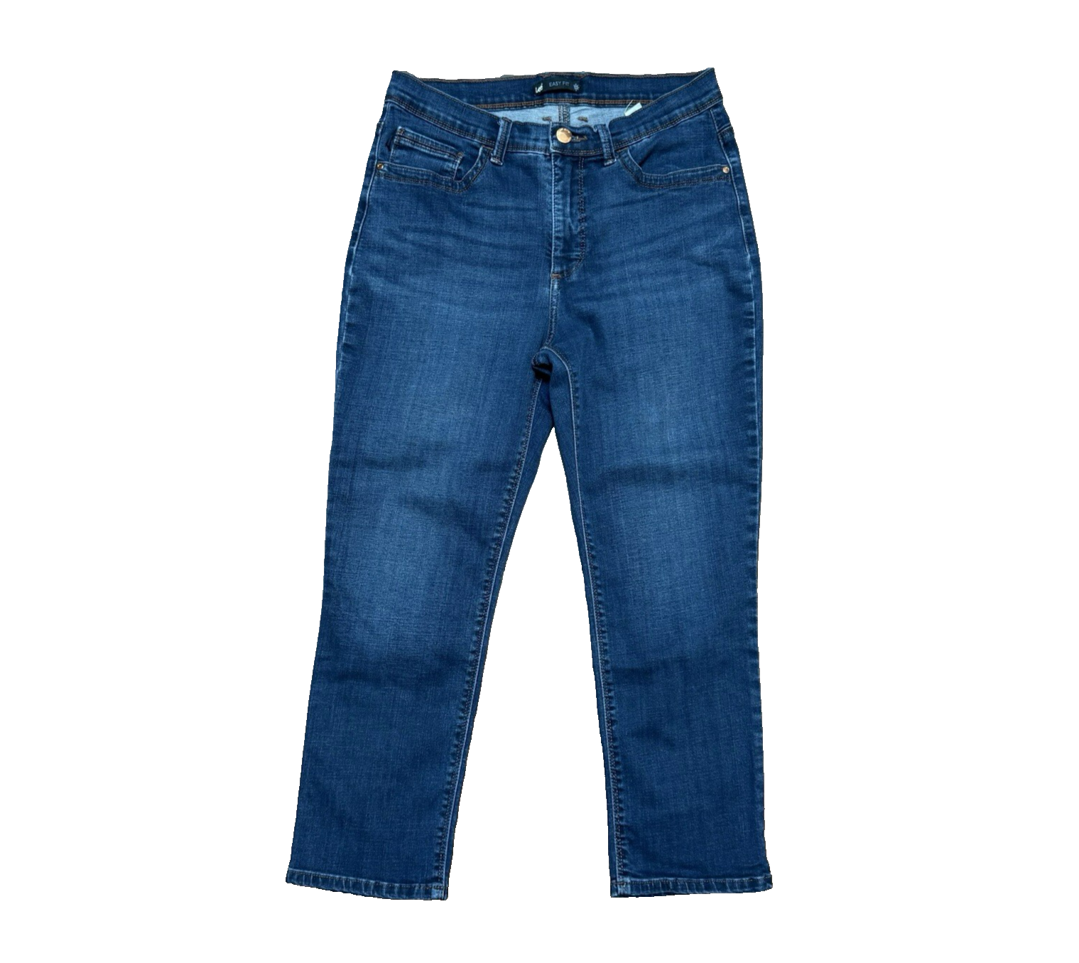 Lee Women's Soft Stretch Med Wash Crop Jeans Size 10 Easy Fit