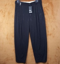 VERSACE COUTURE Mens Pants Size 46 Black Crystal Formal Dress Luxury Logo
