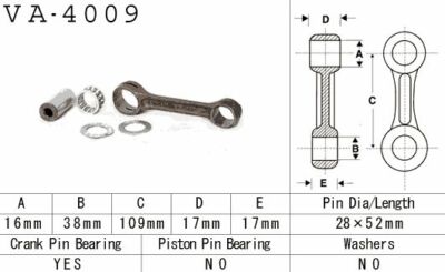 New VESRAH Pleuel connecting rod KAWASAKI KLF 250 (KLF250) '92-'11