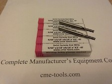 5pcs 9/64" Carbide End Mill Single End, 4flt square center-cutting 1006-964