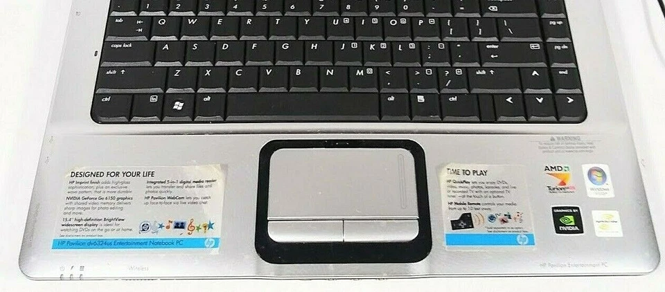 HP Pavilion Entertainment PC Laptop DV6000 For Parts Only Not Working Powers On - Image 4 of 4