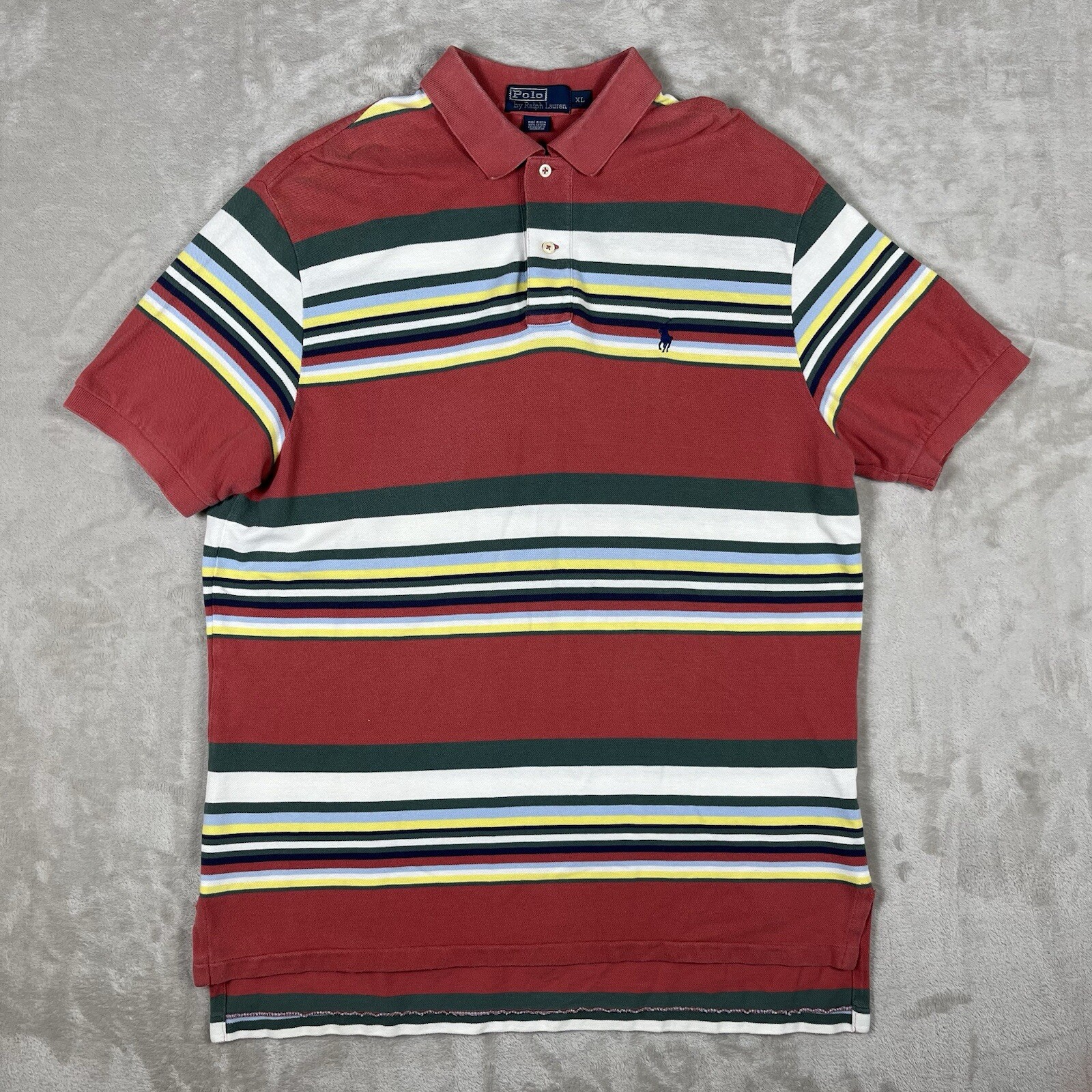 Polo Ralph Lauren Vintage Camicia Uomo XL Multicolore Righe Colorata Pony Cotone