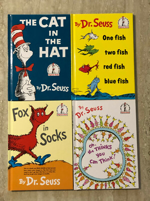 Dr Seuss, Set of 4 Books, The Cat in the Hat & More,9-1/4 X 7, See