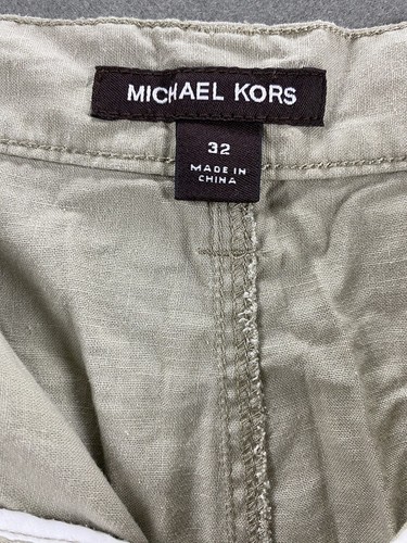 MICHAEL KORS Men’s Cargo Shorts 32 Linen Cotton Blend Flap Pockets Casual Summer - 第 4/9 張圖片