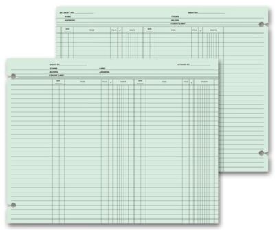 21119 Double Entry Ledger Sheets 9 1/4 x 11 7/8'' QTY 100