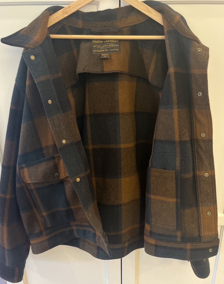 Filson Mackinaw Wool Work Jacket | 2XL | Made in USA | Pine Black