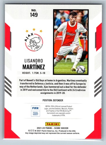 Lisandro Martinez 2021-22 Score FIFA Red Lava Ajax #149 - Picture 2 of 2