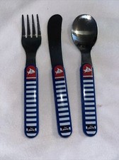 Kids Die Spiegelburg Flatware Spoon Fork Knife Stainless Blue White Sharks