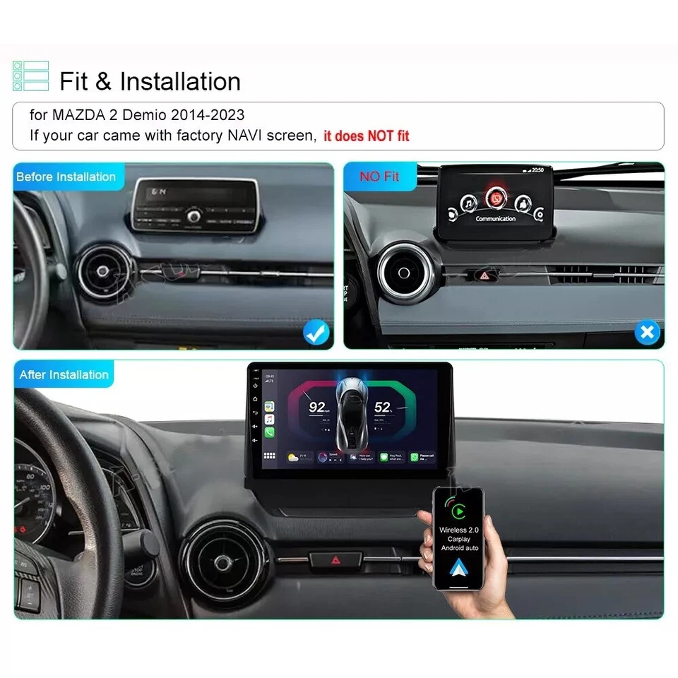 Apple Carplay For Toyota Yaris iA 2017 2018 32GB Android 13 Car Stereo Radio+CAM - Image 2 of 4