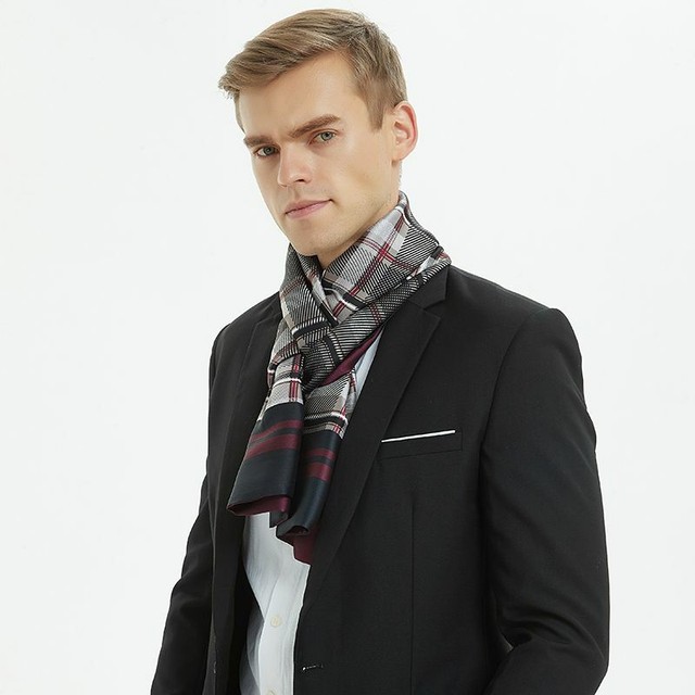 Men's Fashion Long Silk Scarf Cravat Ties Paisley Gentlemen Neck Soft