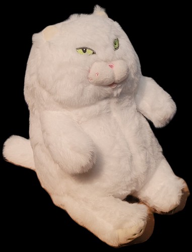 Angry Face Cat Plush Soft Toy White British Shorthair Cute Ugly Grumpy Kitty UK - Picture 2 of 6