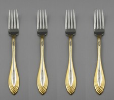 Oneida Stainless GOLDEN HEIRESS Dinner Forks - Set of Four NOS USA