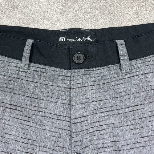 Travis Mathew Shorts Herren 34 x 10 grau Golf Performance Stretch Chino gestreift - Bild 2 von 12