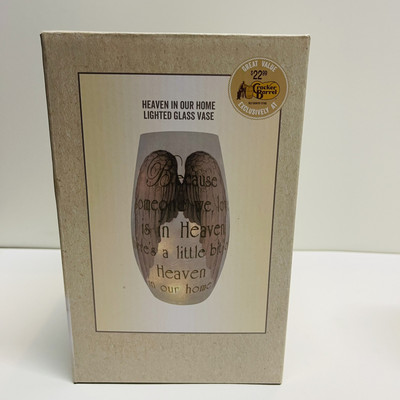 Cracker Barrel EXCLUSIVE - Heaven In Our Home Lighted Glass Vase TESTED WORKING!